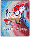 Jacksonville Jumbo Shrimp Puppie Love Youth Ice Cream Tie Dye Tee