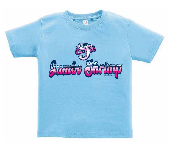 Jacksonville Jumbo Shrimp Soft As A Grape Lt. Blue/Pink Toddler Tee