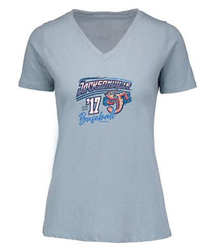 Jacksonville Jumbo Shrimp MV Sport Ladies Vera Slub V-Neck Tee