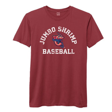 Jacksonville Jumbo Shrimp Ouray Oxblood Pigment Dyed Tee