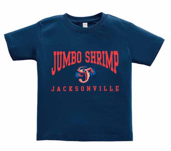 Jacksonville Jumbo Shrimp Soft As A Grape Navy Team Issue Toddler Tee