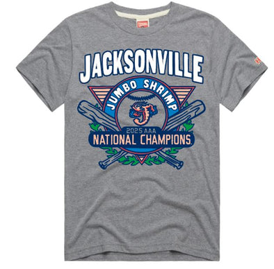 Jacksonville Jumbo Shrimp Homage 2025 National Champions Tee