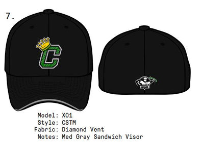 Capx Black C Crown Batting Practice Stretch Fit Cap