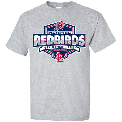 Memphis Redbirds Gray Carlo Affiliate Tee