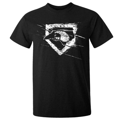 Hickory Crawdads Chalk Home Plate Black Tee