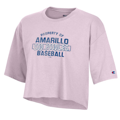 Amarillo Sod Poodles Women's Lilac Boyfriend Crop Tee