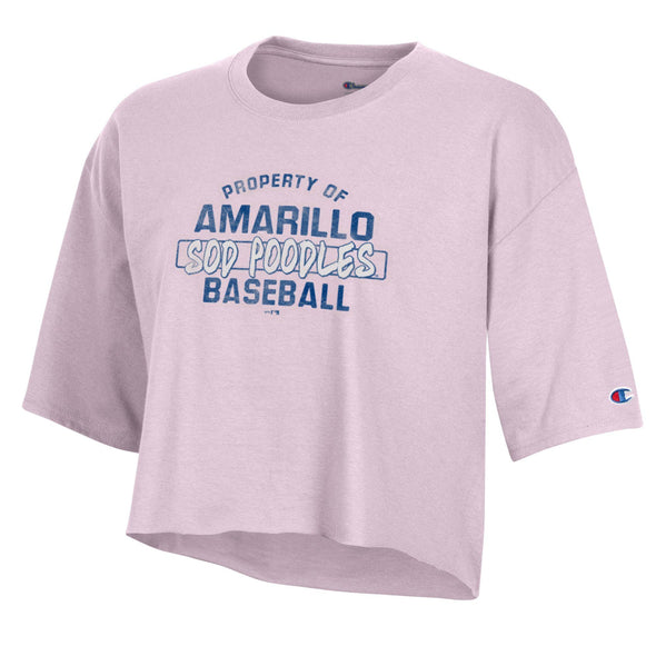 Amarillo Sod Poodles Women's Lilac Boyfriend Crop Tee