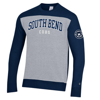 South Bend Cubs Champion Brand Men's Color Block Crew Navy