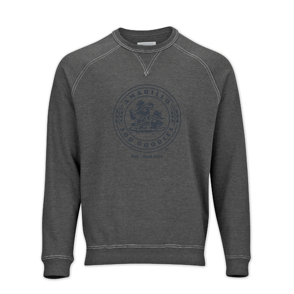 Amarillo Sod Poodles Charcoal Crest Logo Crew