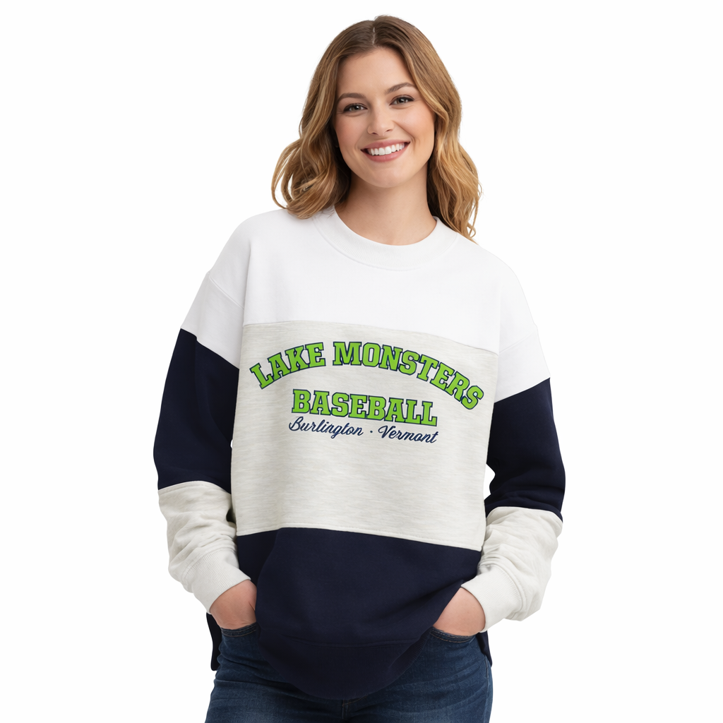 Vermont Lake Monsters Women's Icon Colorblock Crewneck – Minor League  Baseball Official Store