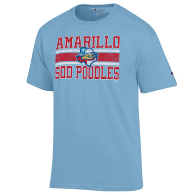 Amarillo Sod Poodles Champion Denim Blue State Tee
