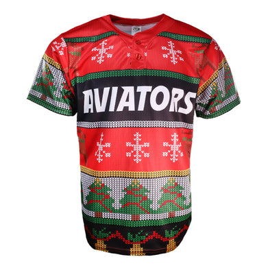 Las Vegas Aviators OT Sports Christmas in July Ugly Sweater Red/Green/White Authentic Jersey