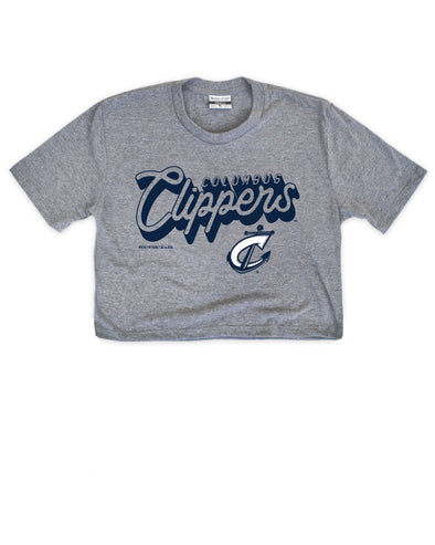 Columbus Clippers Where I'm From Women's Gray Cursive Font Crop Top