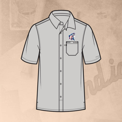 Spokane Indians Cool Grey Slack Tide Camp Shirt