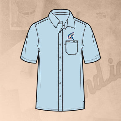 Spokane Indians Pale Blue Slack Tide Camp Shirt