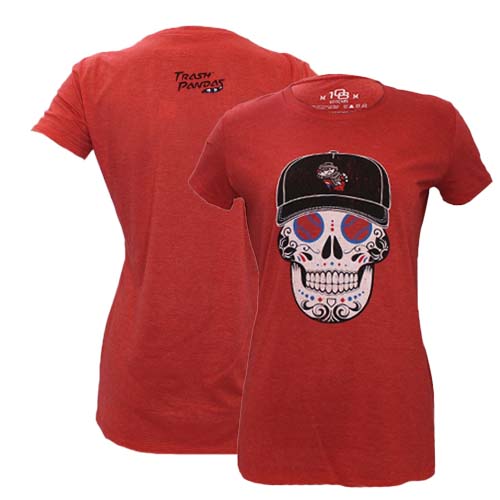 Ladies Red Sugar Skull T-shirt