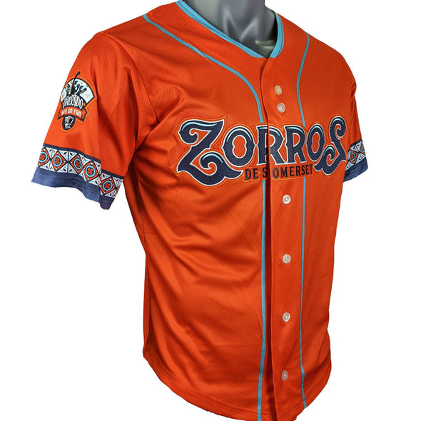 Somerset Patriots Official Adult Replica On-field Zorros de Somerset Copa de la Diversion Jersey