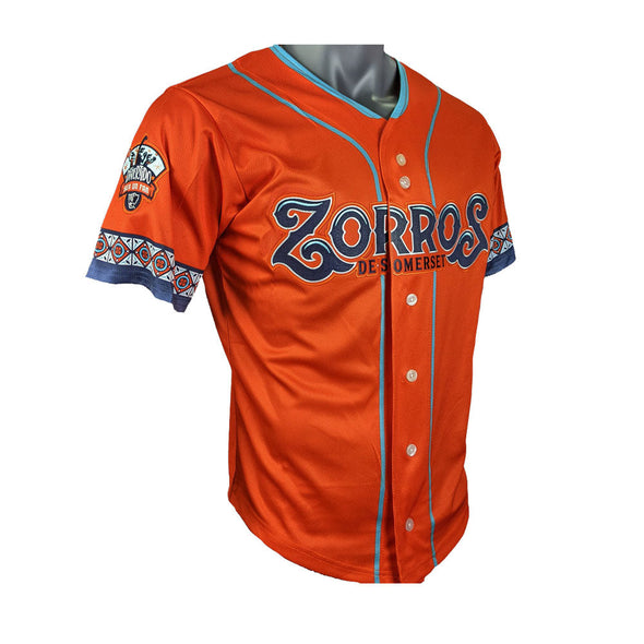 Somerset Patriots Official Youth Replica On-field Zorros de Somerset Copa de la Diversion Jersey