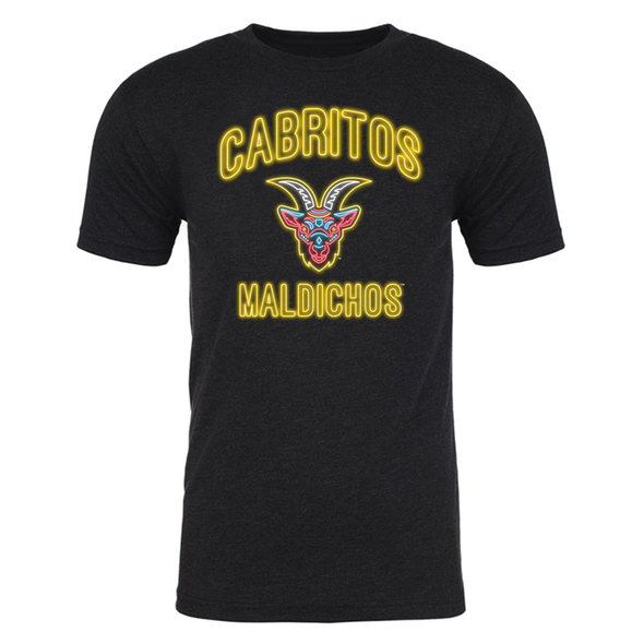 South Bend Cubs 108 Stiches Men's Cabritos Maldichos Neon T-Shirt