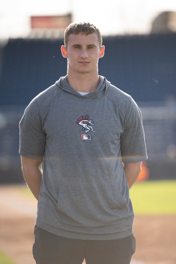 BRP NIKE S/S Performance Gray Hoodie With Carousel Horse