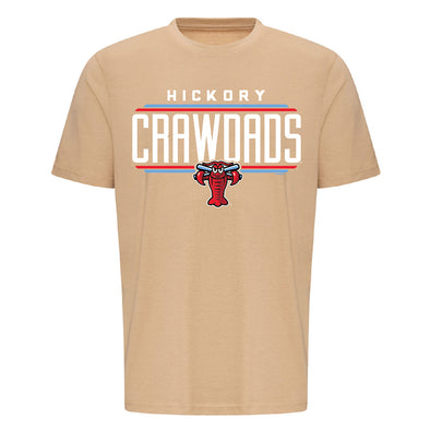 Hickory Crawdads Cornball Desert Sand Ringspun Cotton Tee