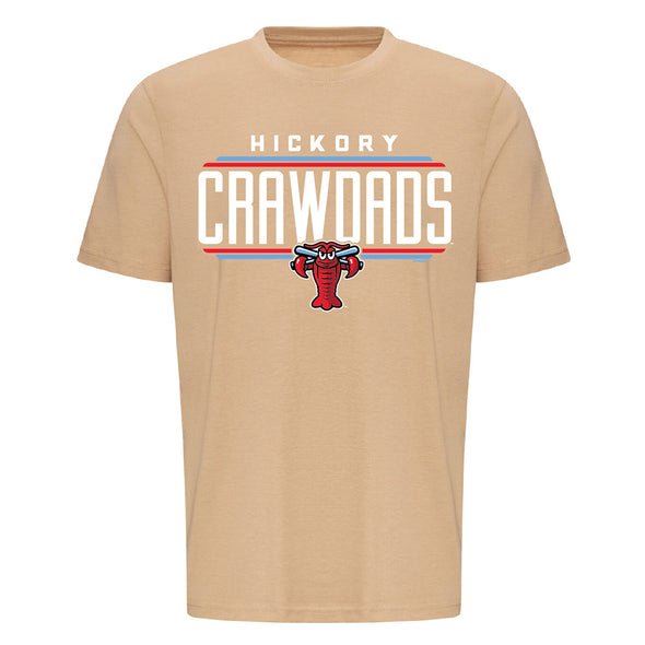Hickory Crawdads Cornball Desert Sand Ringspun Cotton Tee
