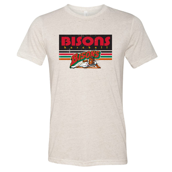 Buffalo Bisons Tri-blend Oatmeal Retro Slide Ultra Tee