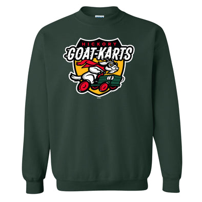 Hickory Crawdads Forest Green Hickory Goat-Karts Mens Crewneck Sweatshirt