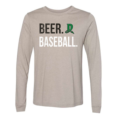 108 Stitches Men's Beer and Baseball Long Sleeve Tee