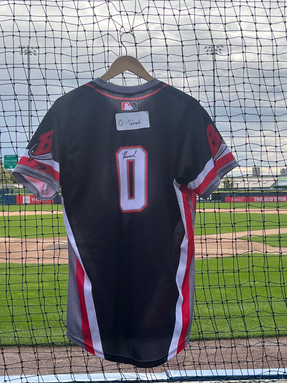 Buffalo Bisons Autographed & Game Worn Sublimated Hockey Black Jersey - RJ Schreck #0 Size 44