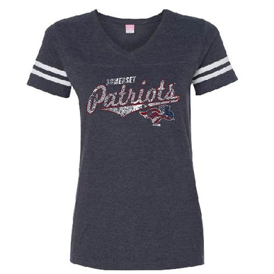 Somerset Patriots Women's Sporty Short Sleeve Vneck Tee