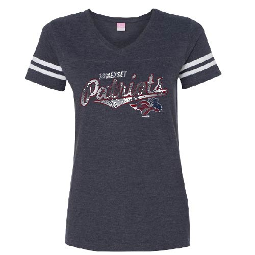 Somerset Patriots Women's Sporty Short Sleeve Vneck Tee