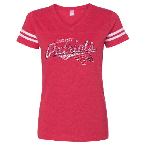 Somerset Patriots Women's Sporty Short Sleeve Vneck Tee