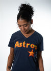 Women's - '47 Brand - V-Neck Rainbow Wordmark Navy