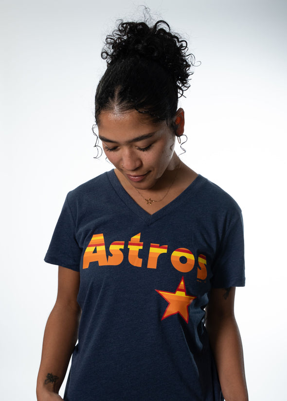 Women's - '47 Brand - V-Neck Rainbow Wordmark Navy