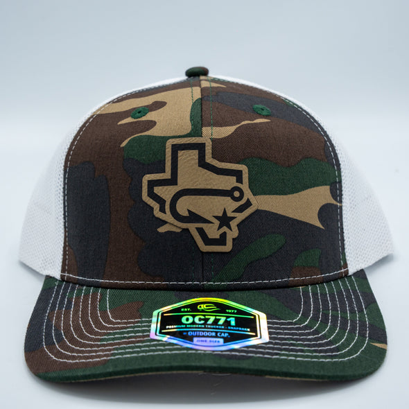 OC Sports - Trucker - Hat Faux Leather Patch Camo