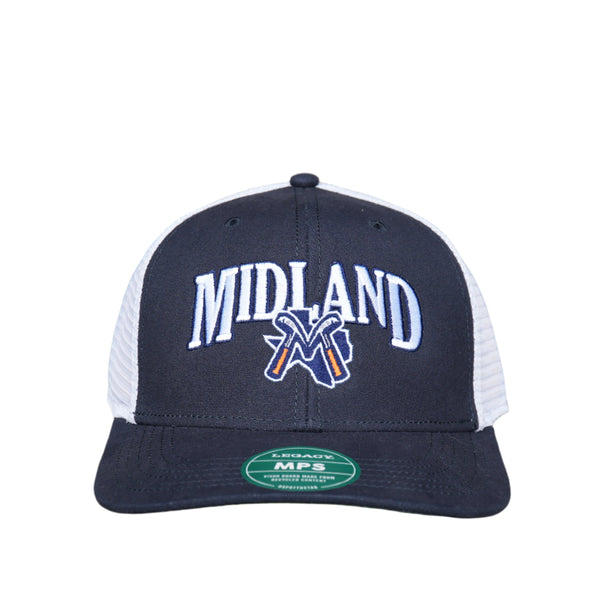 Midland RockHounds Navy/White Midland Trucker