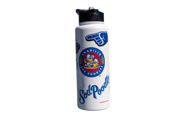 Amarillo Sod Poodles White 32oz Quencher Water Bottle