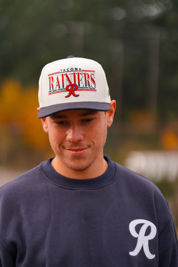 Tacoma Rainiers New Era 9Fifty A-Frame Chrome Navy Block Snapback