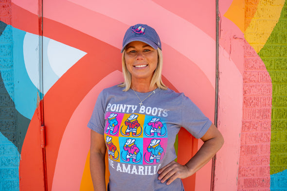 Amarillo Sod Poodles Grey Pointy Boots Dance Colored Square Tee