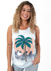 Women's - Comfort Wash - Tank Palm Tree Bat