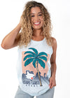 Women's - Comfort Wash - Tank Palm Tree Bat