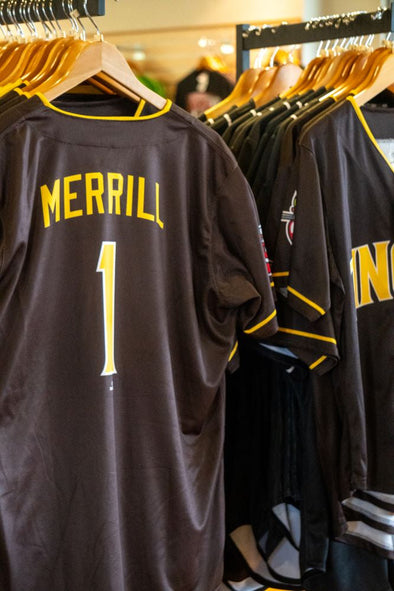 Fort Wayne TinCaps 2025 Adult Merrill #1 Brown Sunday Jersey