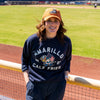 Amarillo Sod Poodles Calf Fries Navy Waving Flag Crewneck