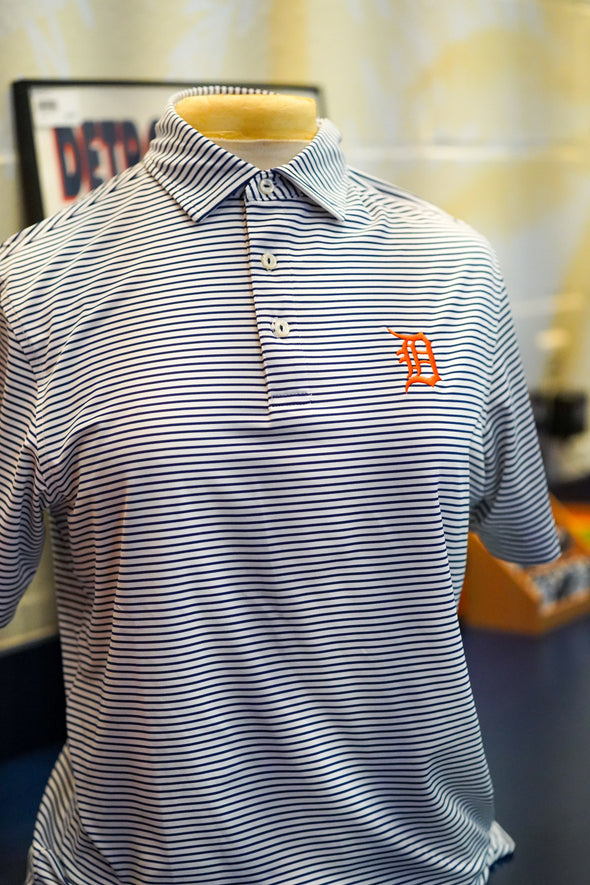 Detroit Tigers Bradley Striped Sankaty Blue Depth Polo