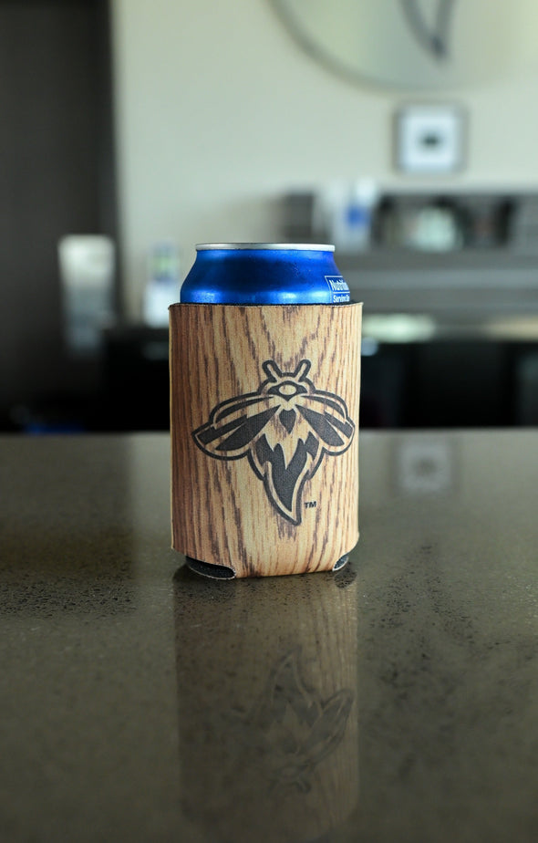 WC Fireflies Wood Grain Koozie