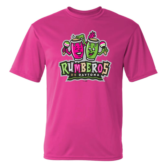 RUMBEROS HOT PINK ADULT PERFORMANCE T-SHIRT