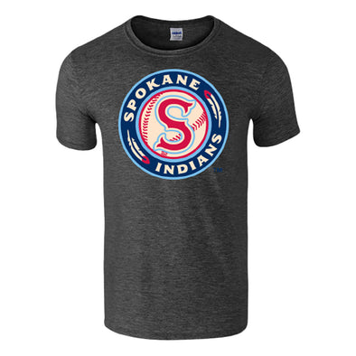 Spokane Indians Dark Heather Logo Tee