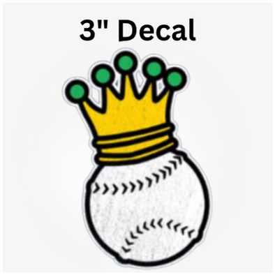 3" Baseball Crown Decal