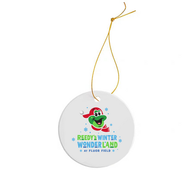 Reedy Winter Wonderland White Round Ceramic Ornament
